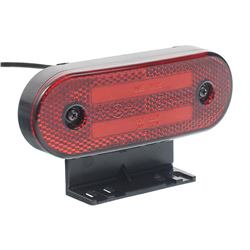 LAMPA OBRYSOWA CZERWONA DIODOWA Z UCHWYTEM I ODBLASKIEM, OWALNA 12/24V, NEON-347602607