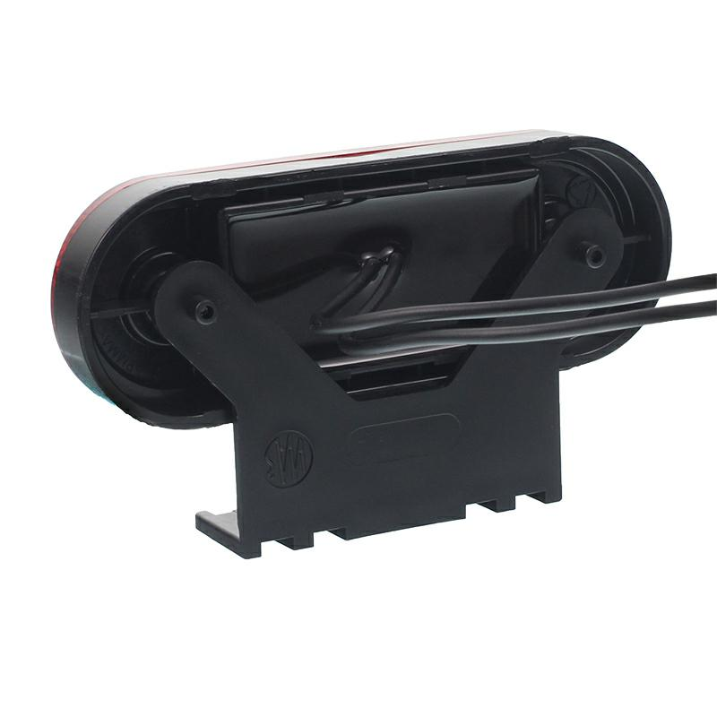 LAMPA OBRYSOWA CZERWONA DIODOWA Z UCHWYTEM I ODBLASKIEM, OWALNA 12/24V, NEON-347602608
