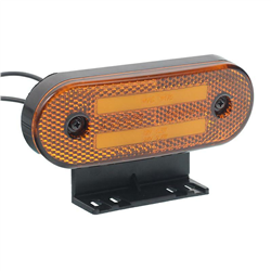 LAMPA OBRYSOWA POMARAŃCZOWA DIODOWA Z UCHWYTEM I ODBLASKIEM, OWALNA 12/24V, NEON-347602610