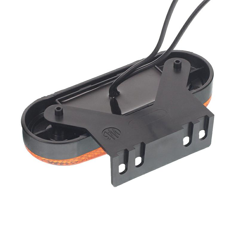 LAMPA OBRYSOWA POMARAŃCZOWA DIODOWA Z UCHWYTEM I ODBLASKIEM, OWALNA 12/24V, NEON-347602612