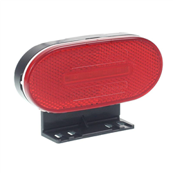 LAMPA OBRYSOWA CZERWONA DIODOWA Z UCHWYTEM I ODBLASKIEM, OWALNA 12/24V, DIODY CENTRALNIE-347602661