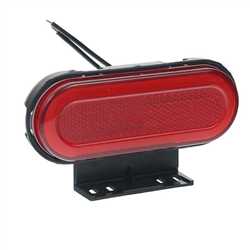 LAMPA OBRYSOWA CZERWONA DIODOWA Z UCHWYTEM I ODBLASKIEM, OWALNA 12/24V-347602666
