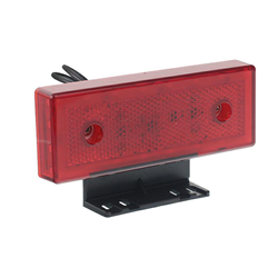 LAMPA OBRYSOWA CZERWONA DIODOWA Z UCHWYTEM, 12/24V, DIODY PO OBRYSIE-347602697