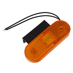 LAMPA OBRYSOWA POMARAŃCZOWA DIODOWA OWALNA, Z UCHWYTEM, Z ODBL, 12/24V - MB-347602845