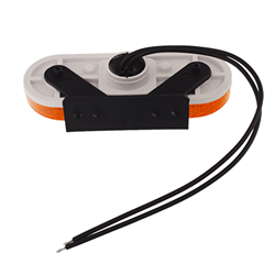 LAMPA OBRYSOWA POMARAŃCZOWA DIODOWA OWALNA, Z UCHWYTEM, Z ODBL, 12/24V - MB-347602846