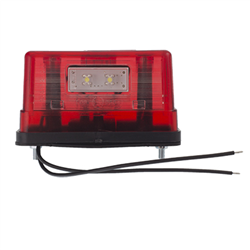 LAMPA OŚWIETLENIA TABLICY REJESTRACYJNEJ DIODOWA, KLOSZ BIAŁY, CZERWONA, 12/24V-347602887