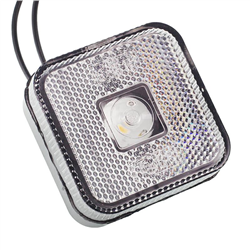 LAMPA OBRYSOWA BIAŁA DIODOWA KWADRATOWA, Z KABLEM, 12/24V - MAN-347602909