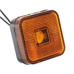 LAMPA OBRYSOWA POMARAŃCZOWA DIODOWA KWADRATOWA, Z KABLEM, 12/24V - MAN-347602915
