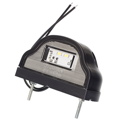 LAMPA OŚWIETLENIA TABLICY REJESTRACYJNEJ DIODOWA, KLOSZ BIAŁY, CZARNA, 12/24V-347602936