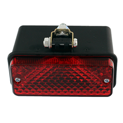 LAMPA PRZECIWMGŁOWA PODWIESZANA CZERWONA UNIWERSALNA, Z ZAWIASEM - BEZ PRZEWODU-347602944