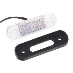 LAMPA OBRYSOWA BIAŁA DIODOWA OWALNA PŁASKA, 12/24V, 3 DIODY - SCHMITZ, KRONE-347602973