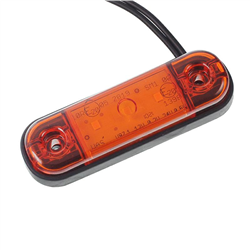 LAMPA OBRYSOWA POMARAŃCZ. DIODOWA OWALNA PŁASKA, 12/24V, 3 DIODY - SCHMITZ, KRONE-347602977