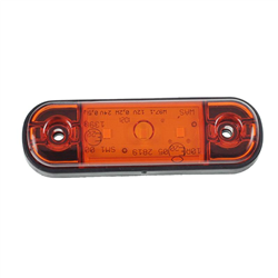 LAMPA OBRYSOWA POMARAŃCZ. DIODOWA OWALNA PŁASKA, 12/24V, 3 DIODY - SCHMITZ, KRONE-347602979