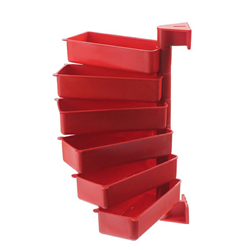 ZESTAW 6 POJEMNIKÓW OBROTOWYCH CZERWONY - 220X90X50/415MM-347603146