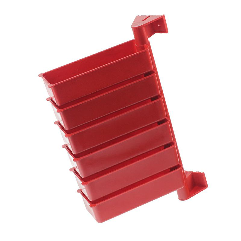 ZESTAW 6 POJEMNIKÓW OBROTOWYCH CZERWONY - 220X90X50/415MM-347603147