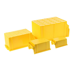 SKRZYNKA MAGAZYNOWA TYP0 - 149X 89X 69MM ŻÓŁTA - NOŚNOŚĆ 1KG - PP-347603188