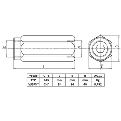 ZAWÓR ZWROTNY VU 3/4" - 0,5 BAR-1207914