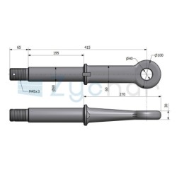 Ucho dyszla D-50 Fi40mm M45x3 Przyczepa