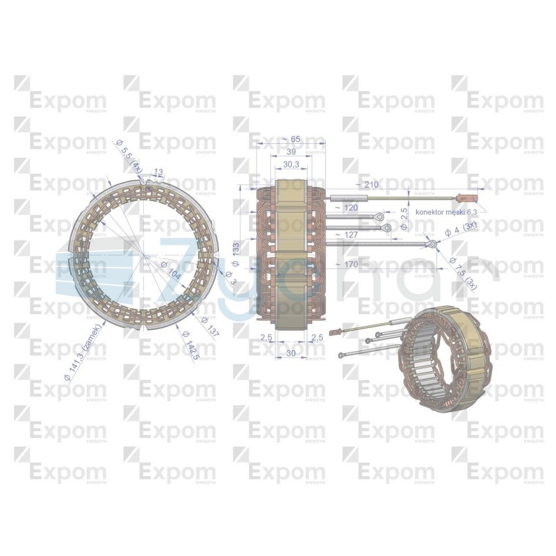 Stojan alternatora EX257000 A120 Bizon EXPOM KWIDZ