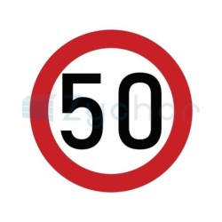 Naklejka laminowana limit prędkości 50 kmh