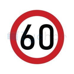 Naklejka laminowana limit prędkości 60 kmh