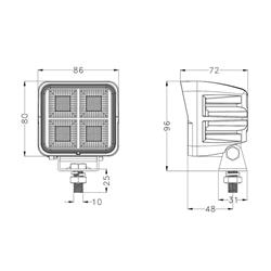 Wysokiej mocy lampa robocza LED 80W  6400 lm 10–30V-347923169