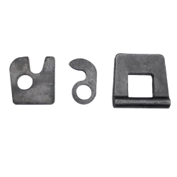 Hinge, side lock, lower discharge, sheet metal 10 mm - Length 70 mm
