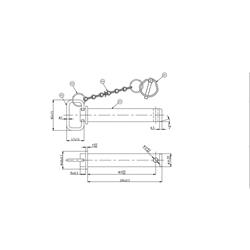 Sworzeń zaczepu z łańcuszkiem i zawleczką 35 x 183 mm-347926794