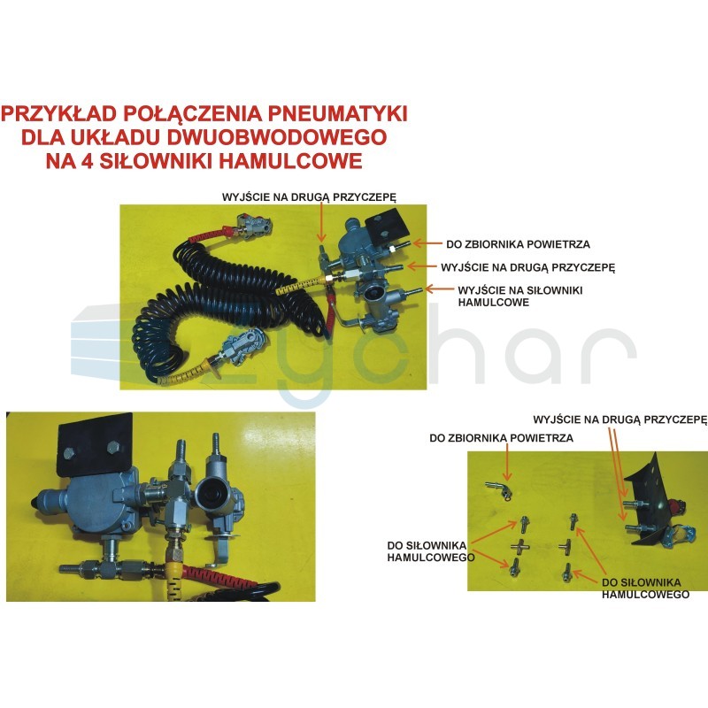 Hydraulic braking installation for a two-axle Tandem trailer.