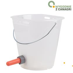 Wiadro do pojenia cieląt kompletne, 8 l, transparentne, białe, Canagri-347540572