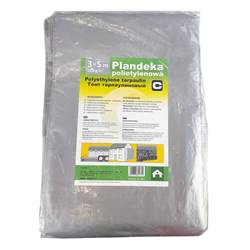 Plandeka 3x5 m, 120 g, srebrna, PE, Canagri-347754188