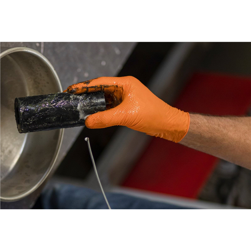 Rękawice nitrylowe Nitrile X-Grip 240 mm, rozmiar L, pomarańczowe, 50 szt., Kerbl-347765248