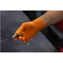Rękawice nitrylowe Nitrile X-Grip 240 mm, rozmiar L, pomarańczowe, 50 szt., Kerbl-347765242