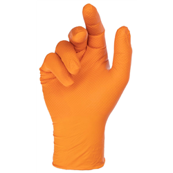 Rękawice nitrylowe Nitrile X-Grip 240 mm, rozmiar L, pomarańczowe, 50 szt., Kerbl-347551534