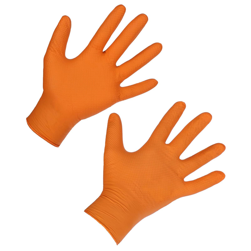 Rękawice nitrylowe Nitrile X-Grip 240 mm, rozmiar L, pomarańczowe, 50 szt., Kerbl-347765252