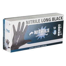 Rękawice Nitrile Long Black, rozmiar S, czarne, 50 szt., Kerbl-347764889