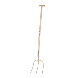 Widły z trzonkiem z drewna jesionowego lakierowanego, kształt "T", 110 cm, 3 zęby, 28x25 cm, Kerbl-347552786