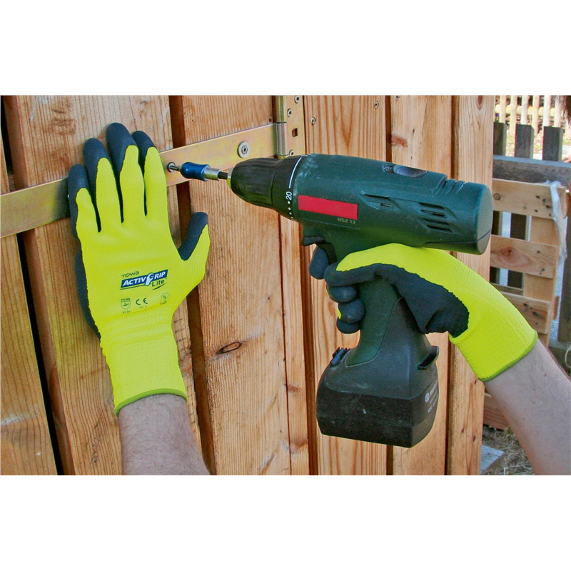 Rękawice robocze Activ Grip Lite, żółte, rozmiar 8, Kerbl-347764896