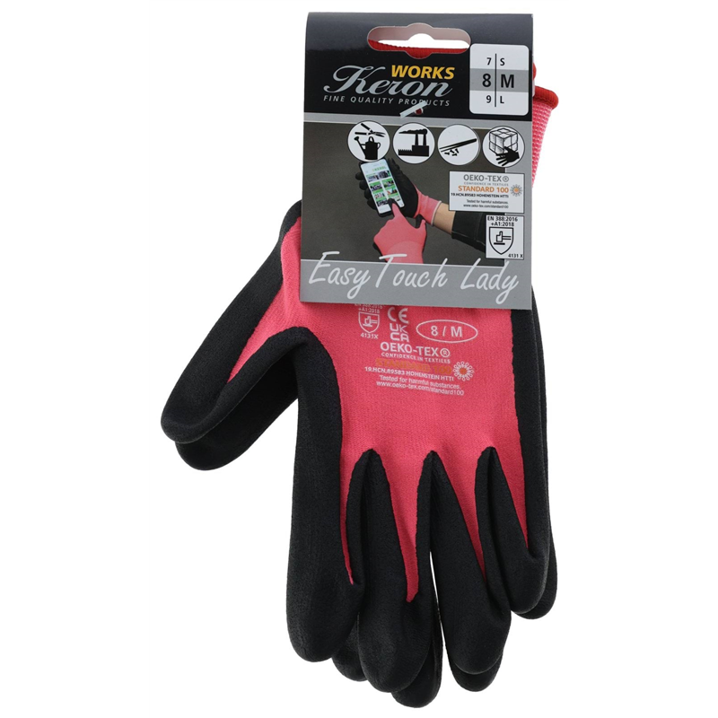 Rękawice robocze EasyTouch Lady, różowe, rozmiar 7, Kerbl-347765133