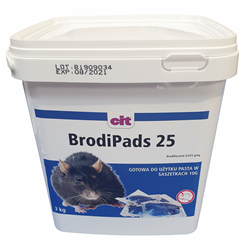 Trutka na myszy i szczury, pasta 3 kg, Brodipads 25, brodifakum, Cit-347766469