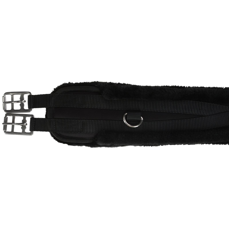 Popręg ze sztucznym futrem, czarny, 135 cm, Covalliero-347759107
