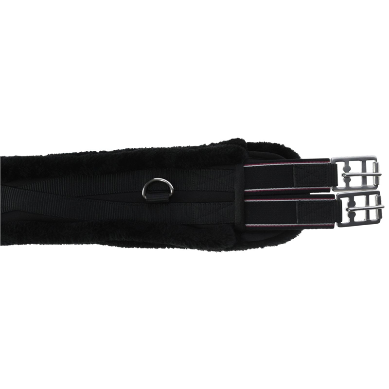 Popręg ze sztucznym futrem, czarny, 140 cm, Covalliero-347545423