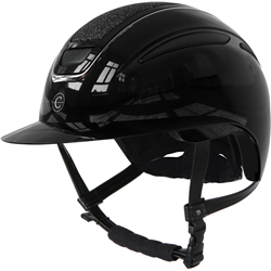 Kask jeździecki Elite Polo, lakierowany czarny, 56-58 cm, Covalliero-347767939
