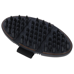 Zgrzebło z wypustkami Flex 2K, brązowy/czarny, 18,5 cm, Covalliero-347552979