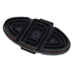 Zgrzebło Flex 2K, brązowy/czarny, 18,5 cm, Covalliero-347553488