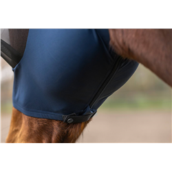 Maska przeciwowadowa dla konia FinoStretch Zipper, niebieski, Full, Covalliero-347552967