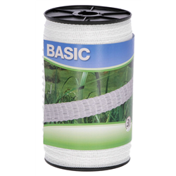 Taśma ogrodzeniowa BASIC, 200m x 10mm, biała, Kerbl-347551907