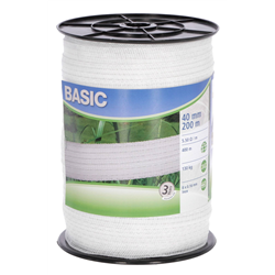 Taśma ogrodzeniowa BASIC, 200m x 40mm, biała, Kerbl-347551937