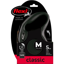 Smycz dla psa Flexi New Classic, taśma, czarna, roz. M, 5m, 25kg-347773606