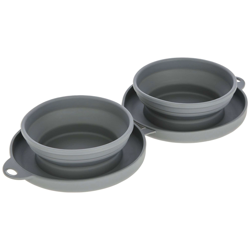 Miska podróżna, składana, 2 x 300 ml, szara, Kerbl-347758821